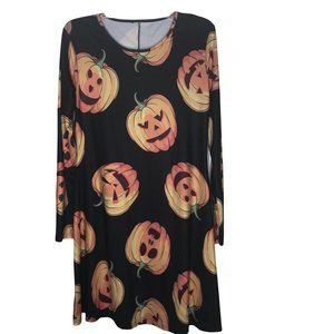 No Brand Women's Halloween Pumpkin Size Large Long Sleeve Dress Preowned